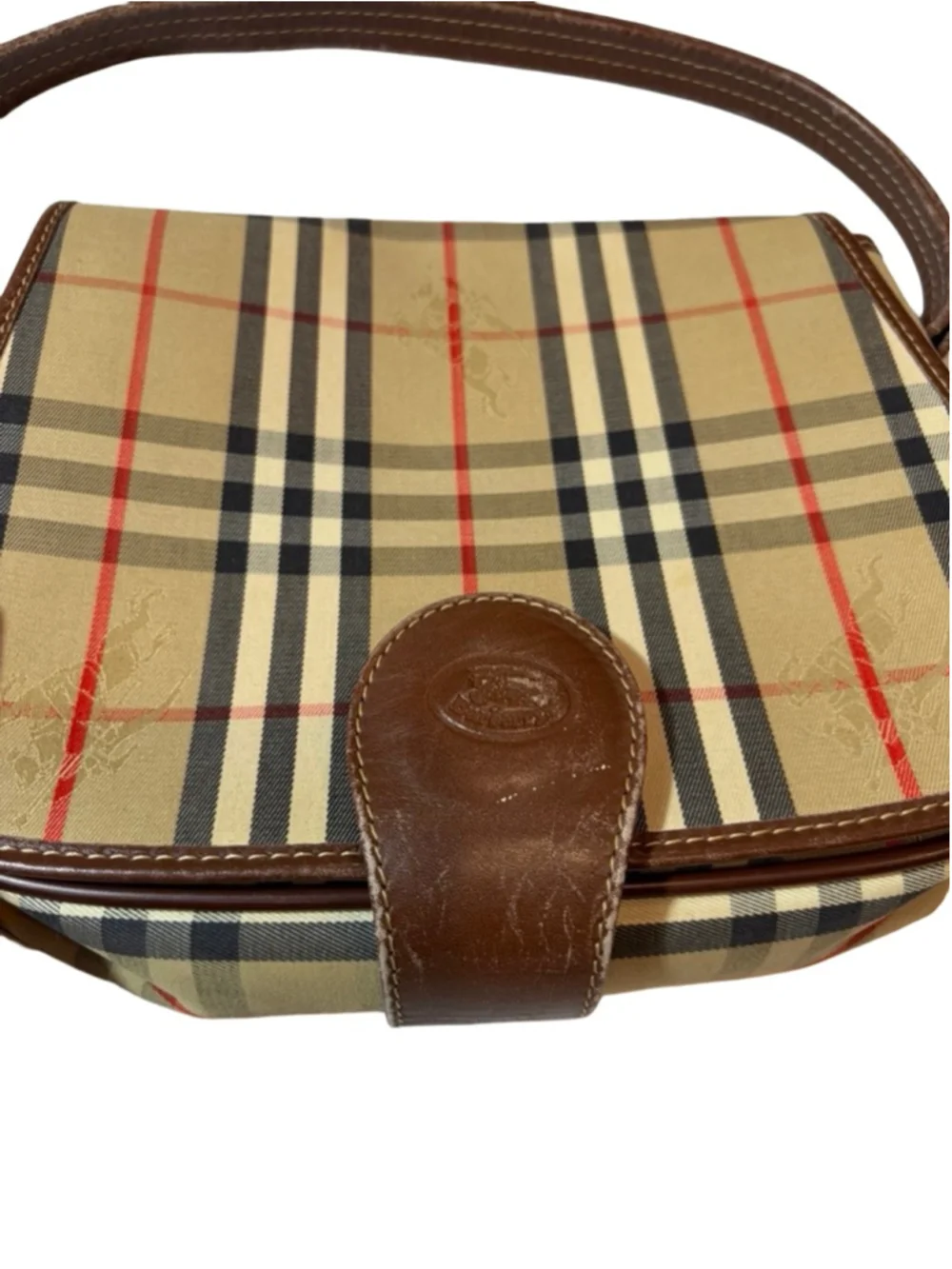 Burberry Nova Check Mini Shoulder Bag Canvas Leather Vintage Y2K - Picture 3 of 14